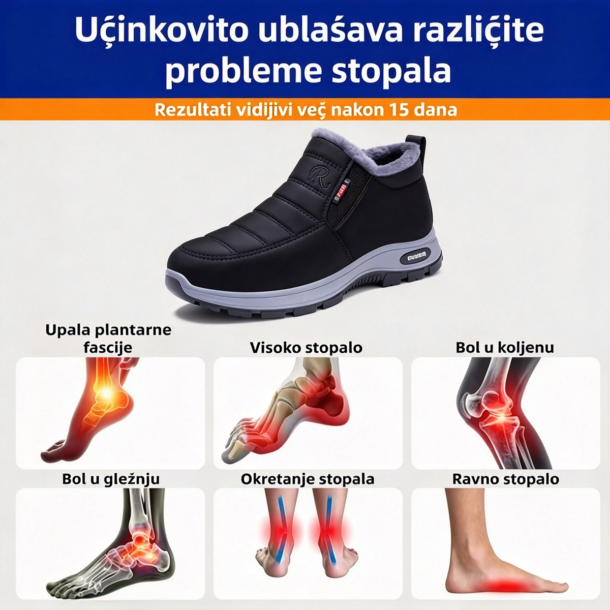 🎉Današnja posebna ponuda: 50% popusta – Ne propustite! ⏰Ergonomske zimske ortopedske cipele za ublažavanje bolova u stopalima, koljenima i leđima – unisex