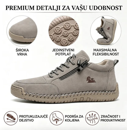 🎁Zadnji dan za 50% popusta, ne propustite! ⏰Izrađeno od australske teleće kože🐂Potpora za stopala - ublažava bol u stopalima✅Ručno šivano, vodootporno i neklizajuće