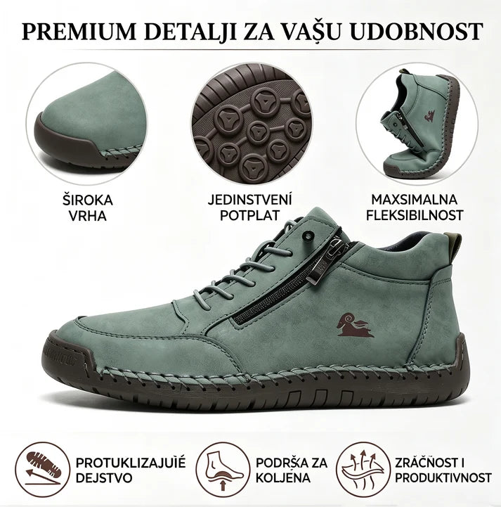 🎁Zadnji dan za 50% popusta, ne propustite! ⏰Izrađeno od australske teleće kože🐂Potpora za stopala - ublažava bol u stopalima✅Ručno šivano, vodootporno i neklizajuće