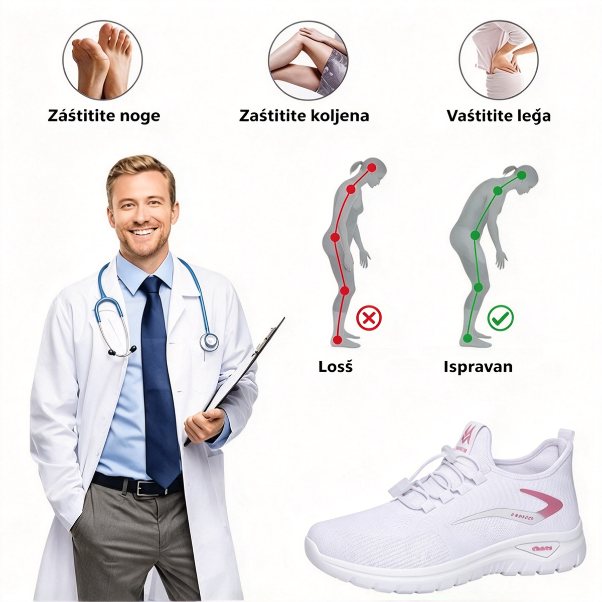 【⏰Posljednji dan, 50% popusta! Ne propustite!】Ergonomski dizajnirane ortopedske cipele s apsorpcijom udaraca, ✅️Zdrave ortopedske cipele posebno dizajnirane za europske žene.